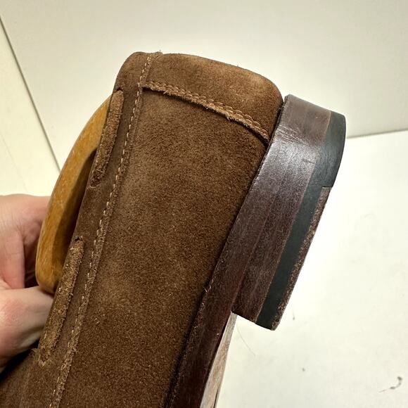 EXCELLENT Carmina x Epaulet Snuff Brown Suede String Loafers Hand Grade 7.5 - Picture 12 of 12